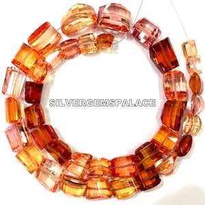 Extremely Rare~AAAA+ Padparadscha Sapphire Faceted Nuggets Beads Peachy Orange Nuggets Beads Sapphire Gemstone Beads Spectacular Nuggets.