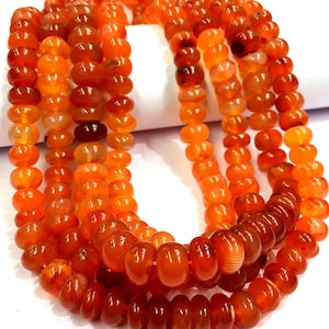 Natural Carnelian Smooth Rondelle Beads Carnelian Gemstone Beads Carnelian Shaded Rondelle Beads 10.MM Rondelle Beads Top Quality.
