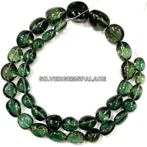 AAAA+ Green Spinel Nugget Beads: 17 Inch Strand, 8-13mm