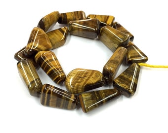 Lot De 4 Perles D'Œil De Tigre Facettées - 9-10 Mm, Nuggets, Pour Création De Bijoux