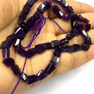 Natural Faceted Laser Cut Amethyst Nugget Shape Beads 6-7mm Width Unusual Shape Loose Gemstone Beads 16&quot; Strand Top Quality