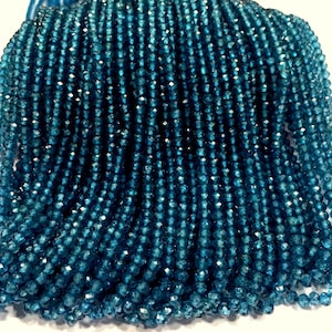 AAA+ QUALITY~~London Topaz Faceted  Rondelle Beads 3.5 MM Topaz Gemstone Beads London Blue Topaz Strand Topaz String Wholesale Price.