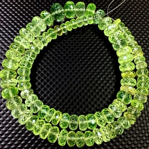 AAAA+ Extremely Rare~Green Spinel Faceted Rondelle Beads Green Spinel Gemstone Beads Vibrant Green Color Beads Jewelry Making Beads.