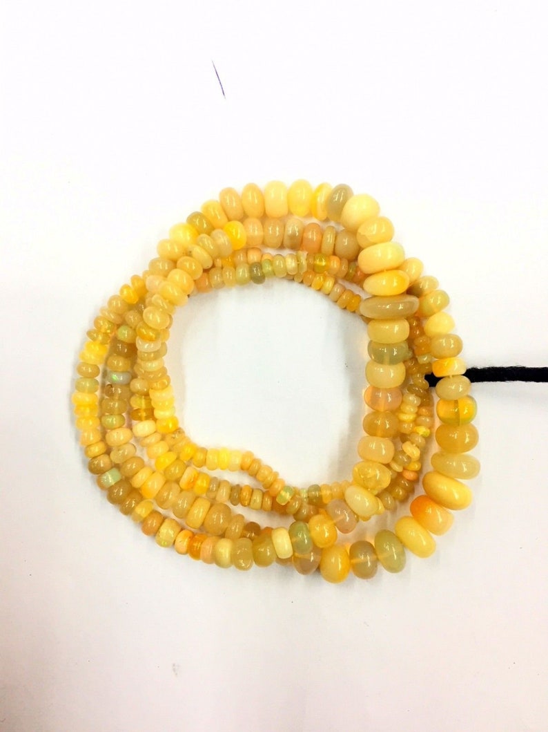 Natural Smooth 15 2 Strand Ethiopian Opal Rondelle Beads 4-8mm Gemstone Beads