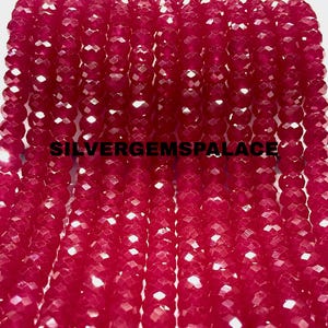 AAAA+ Natural Ruby Faceted Rondelle Beads Rare Pink Ruby Gemstone Beads 6.MM Ruby Beads Strand Jewelry Making Beads 1 Strand 15”