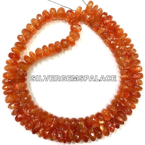 Natural Sunstone Faceted Rondelle Beads Sunstone Beads Strand Sparkling Sunstone Gemstone Beads Real Sunstone Beads Jewelry Making Beads.