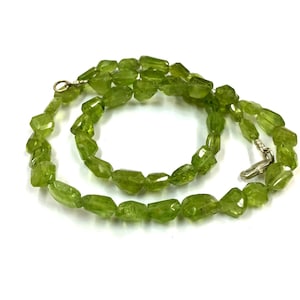Natural Faceted Green Peridot Nugget Shape Beads 7mm Gemstone Beads 18&quot; Strand Wholesale Price