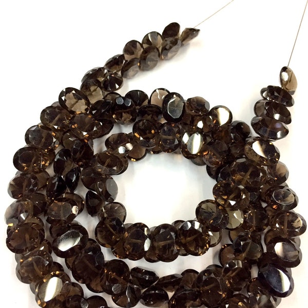 AAA QUALITY- Very Rare Natural Smoky Quartz Faceted Oval Gemstone Beads Smoky Oval Cut Gemstone Latest New Design Thanksgiving Sale.