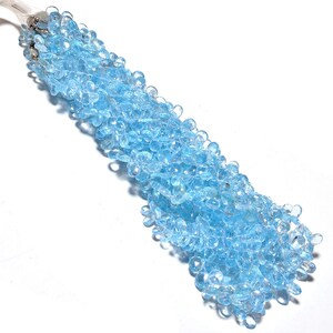 Natural Blue Topaz Faceted Pear Shape Beads 5mm Superb Quality Gemstone Beads 18&quot; Strand