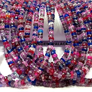Extremely Beautiful~ Rarest Natural Multi Sapphire Faceted Rondelle Beads 4-5.MM Sapphire Gemstone Beads Multi Beads Strand Wholesale Price.