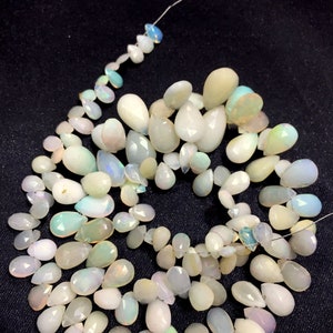Natural Opal Faceted Pear Shape Ethiopian Opal Pear Briolettes Beads Opal Briolettes Jewelry Making Opal Beads Wholesale Price Shop