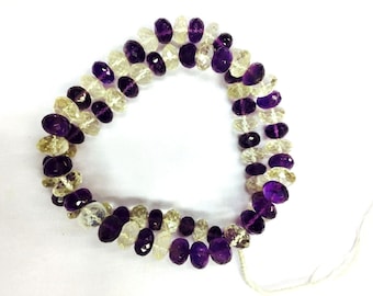 Natural Faceted 18" Strand Multi Stone Rondelle Beads 9-10mm Gemstone Beads