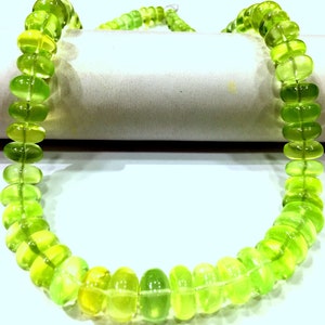 Extremely Rare~Green Spinel Smooth Rondelle Beads Green Spinel Gemstone Beads Sparkling Green Beads Polished Rondelle Beads AAAA+ Beads.