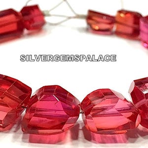 AAAA+ Rarest~Padparadscha Orange Sapphire Faceted Nuggets Beads,Reddish Orange Color Beads,Sapphire Nuggets Gemstone Beads String 6”