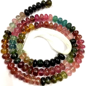 AAA QUALITY~~Natural Multi Tourmaline Smooth Rondelle Beads 4.5mm Tourmaline Rondelle Gemstone Beads Wholesale Tourmaline Beads Strand.