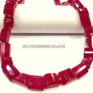 Extremt sällsynta ~ Rubin fasetterade nuggetspärlor Platta nuggetspärlor Rubin ädelstenspärlor Rubinpärlor halsband Ogenomskinliga rubinpärlor grossistbutik.