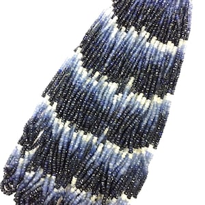 Natural Blue Sapphire Shaded Faceted Rondelle Beads 3.MM Sapphire Gemstone Beads 18&quot; Strand Wholesale Price