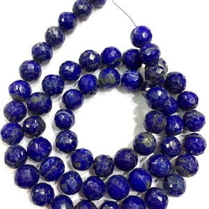 AAA QUALITY~~Natural Lapis Lazuli Round Beads 8.MM Round Lapis Faceted Round Ball Beads Wholesale Lapis Beads Gorgeous Blue Color Lapis