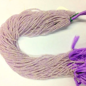Natural Faceted 13&quot; 10 Strand Lavender Quartz Rondelle Beads 2mm Gemstone Beads Micro Cut
