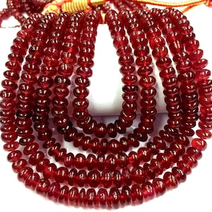 AAAA++ QUALITY~~Extremely Beautiful~~Natural Ruby Gemstone Beads Great Luster Smooth Polished Ruby Rondelle Beads Ruby Smooth Beads 1 Strand