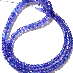 AAA cuentas de tanzanita de buena calidad 100% natural tanzanita Rondelle cuentas facetadas rico color azul tanzanita piedras preciosas cuentas al por mayor tanzanita