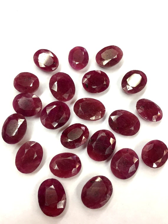 Natural Ruby Corundum Faceted Oval Gemstone Ruby Corundum Oval Cut