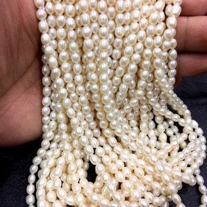 10 Strand~Freshwater Pearl Beads Pearl Cylinder Shape Beads Cream Color Pearl Fancy Beads Jewelry Making Pearl High Luster Pearl