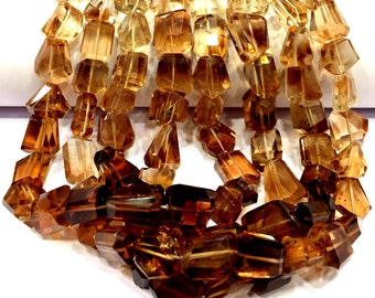 AAA+ QUALITY~Great Luster~Natural Imperial Topaz Faceted Nuggets Beads Imperial Topaz Gemstone Beads Faceted Topaz Beads Jewelry Making Bead
