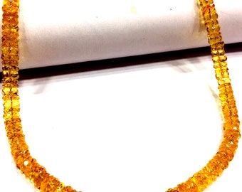 AAA Quality~~Natural Citrine Faceted Heishi Cut Beads Citrine Tyre Cut Beads 5.5mm Citrine Gemstone Beads Oilish Citrine Beads Necklace.