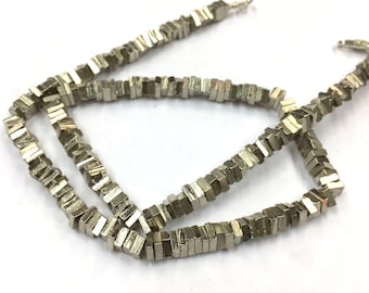 Natural Smooth Silver Pyrite Heishi Beads 5mm Gemstone Beads 18&quot; Strand Wholesale Price