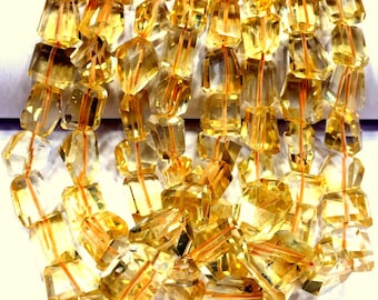 AAA QUALITY~Natural Citrine Faceted Nuggets Beads Step Cutting Nuggets Beads Citrine Gemstone Beads Jewelry Making Nuggets Beads.