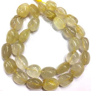 AAA QUALITY~Natural Yellow Rutile Smooth Nuggets beads Hand Polished Nugget Shape Beads Rutile Gemstone Beads Jewelry Making Nuggets Beads.
