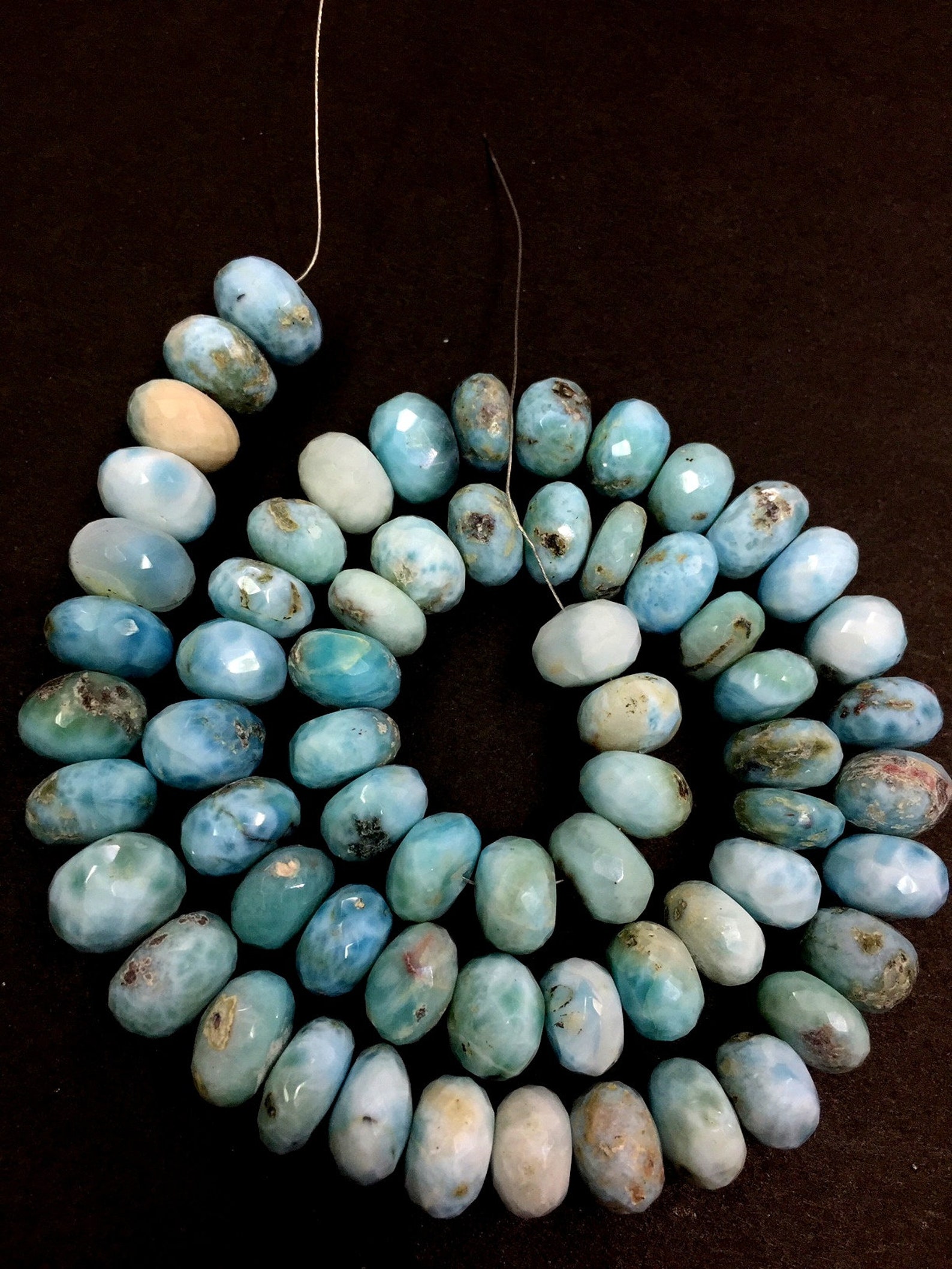 Natural Larimar Blue Beads Larimar Gemstone Beads Larimar Etsy