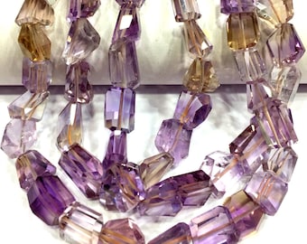 AAA QUALITY~~Natural Ametrine Faceted Nuggets Beads Step Cut Nugget Shape Beads Ametrine Nugget Gemstone Beads Jewelry Making Nuggets Beads.