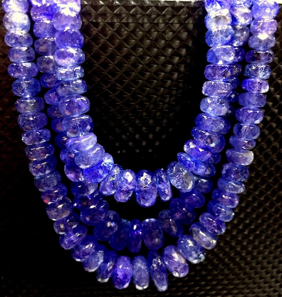 AAA Qualitynatural Tanzanite Rondelle Beads Necklace Far Size Tanzanite Faceted Beads Larger Tanzanite Rondelle Beads High Luster Tanzanite Etsy Australia
