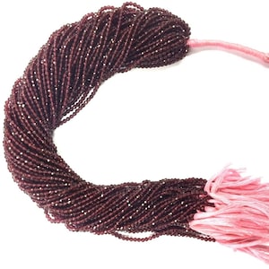 AAA QUALITY~Micro Cut Beads~Natural Garnet Faceted Rondelle Beads 3.MM Garnet Gemstone Beads Garnet Strand Beads Total 10 Strands.