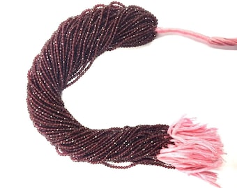 AAA QUALITY~Micro Cut Beads~Natural Garnet Faceted Rondelle Beads 3.MM Garnet Gemstone Beads Garnet Strand Beads Total 10 Strands.