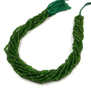 18 Inch Long Strand Beautiful Natural Chrome Diopside Faceted Rondelle ...