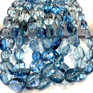 AAA+ Quality~~Rare Aquamarine Color Smooth Oval Shape Beads Aquamarine Gemstone Beads Aquamarine Oval Beads Jewelry Making Oval Beads.
