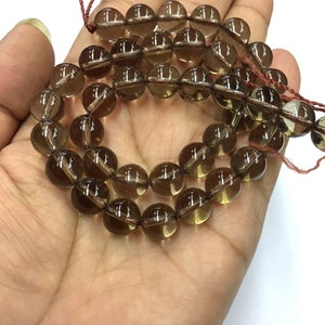 Natural Smooth Smoky Quartz Round Ball Beads 10mm Plain Gemstone Beads 15&quot; Strand Superb Quality New Arrival