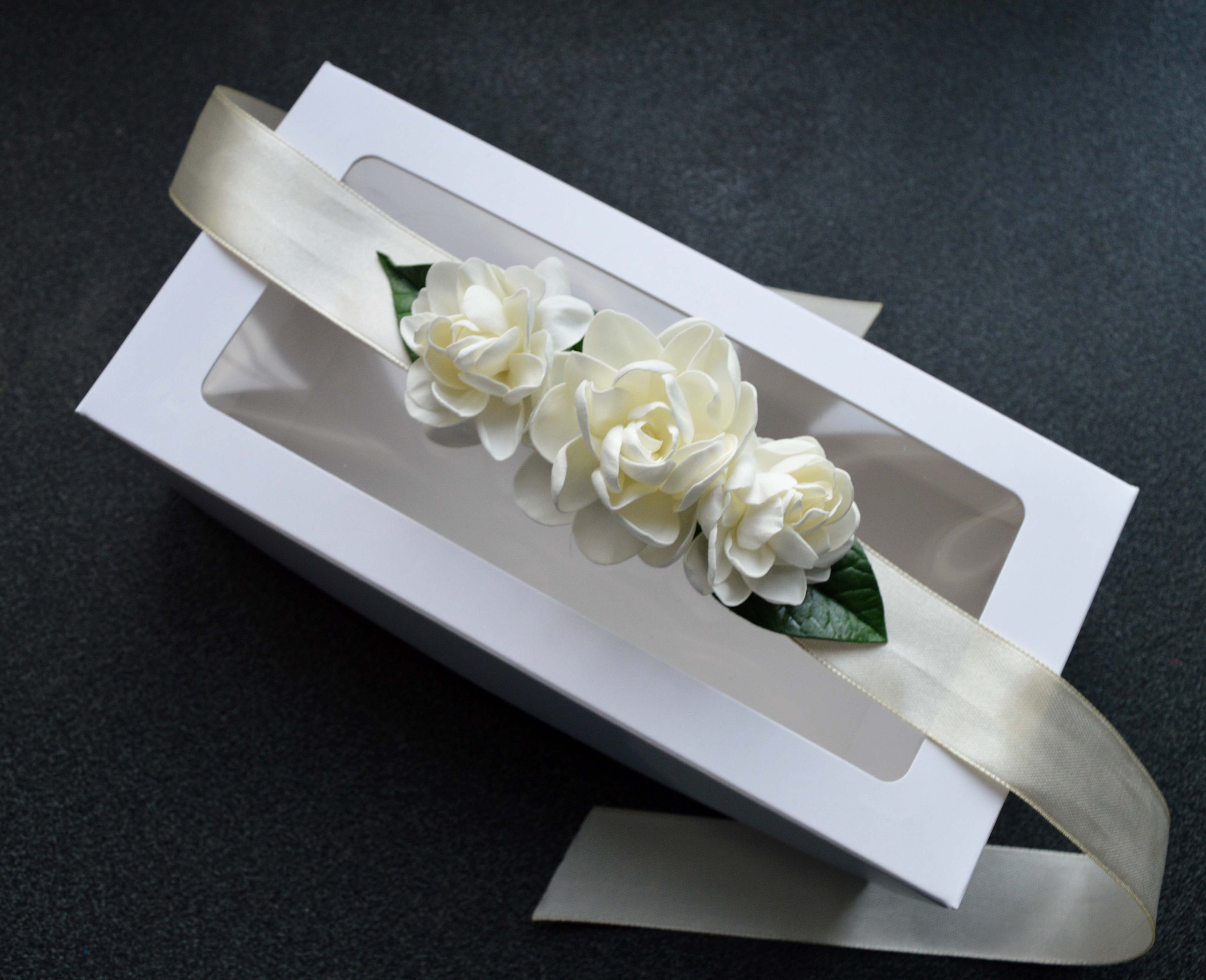 Gardenia Wrist Corsage & Boutonniere Set Real Touch Tropical Etsy