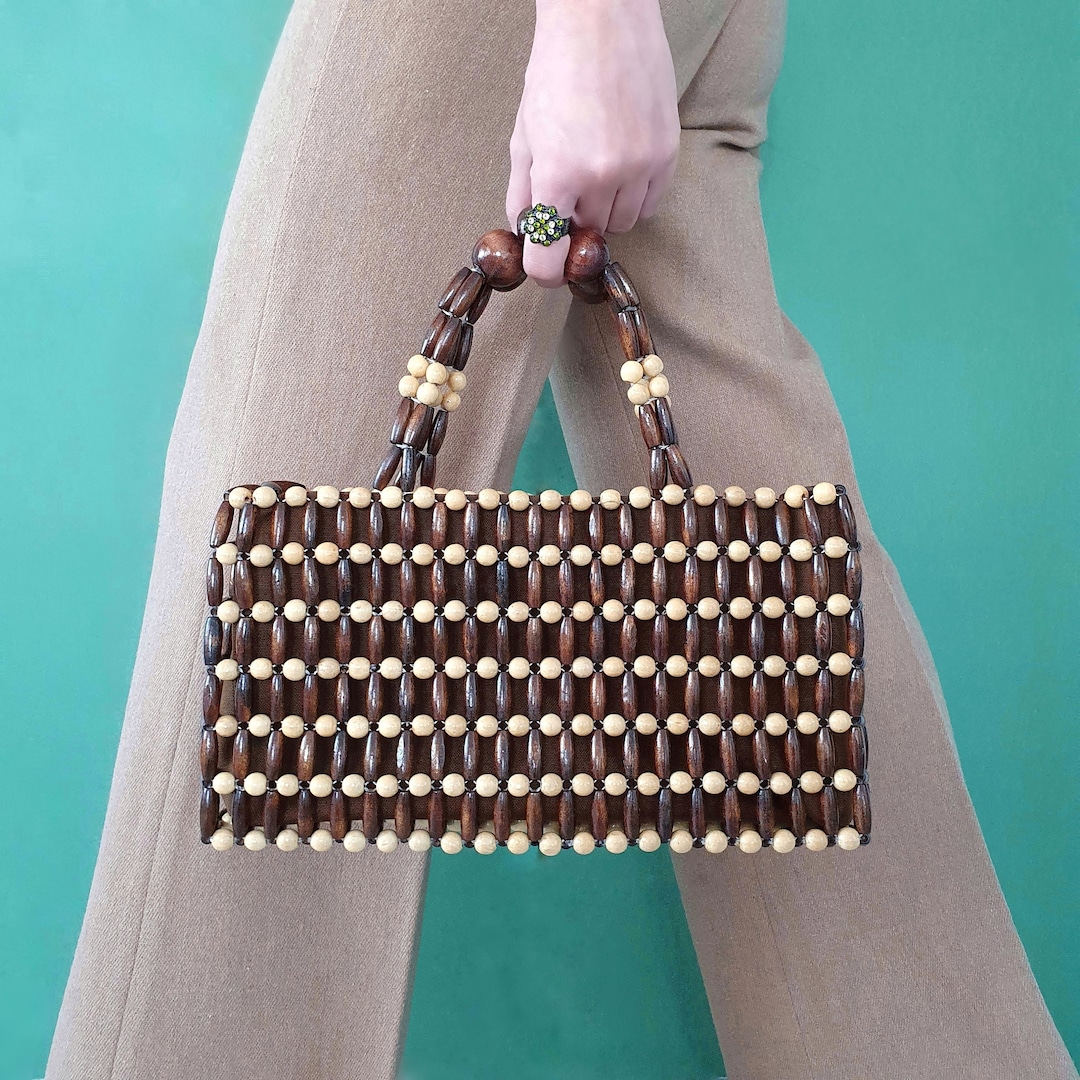 Wooden Bead Woven Handbag main image 0