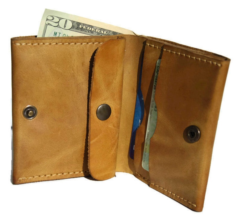 Green leather wallet green wallet leather wallet handmade Etsy