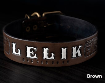 Personalized Leather Dog Collar, Engraved Leather Dog Collar, Durable Leather Dog Collar, Real solid Leather Dog Collar, Thick Dog Collar