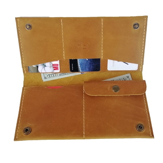 Yellow Long Wallet Womens Wallet Yellow Wallet Custom Etsy