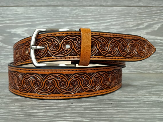 Handcrafted Western Leather Suspenders - Plain - Belt Loop
