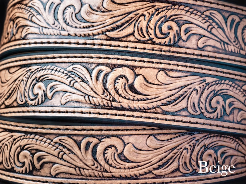 Custom leather belts, Handmade leather belts, Personalized Flowers Tooled Leather Belt, western belt, mens western belt, cowboy belt image 9