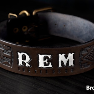 Personalized Dog Collar, Genuine Leather Dog Collar, Engraved Leather Dog Collar, Customized Dog Collar, Personalized Leather Dog Collar