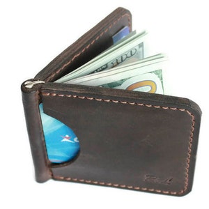Herren Geldklammer, Vordertasche Brieftasche, beste Geldklammer, Geld Brieftasche, gravierte Geldklammer, Geldklammer Brieftasche, braune Geldklammer, Clip Brieftasche
