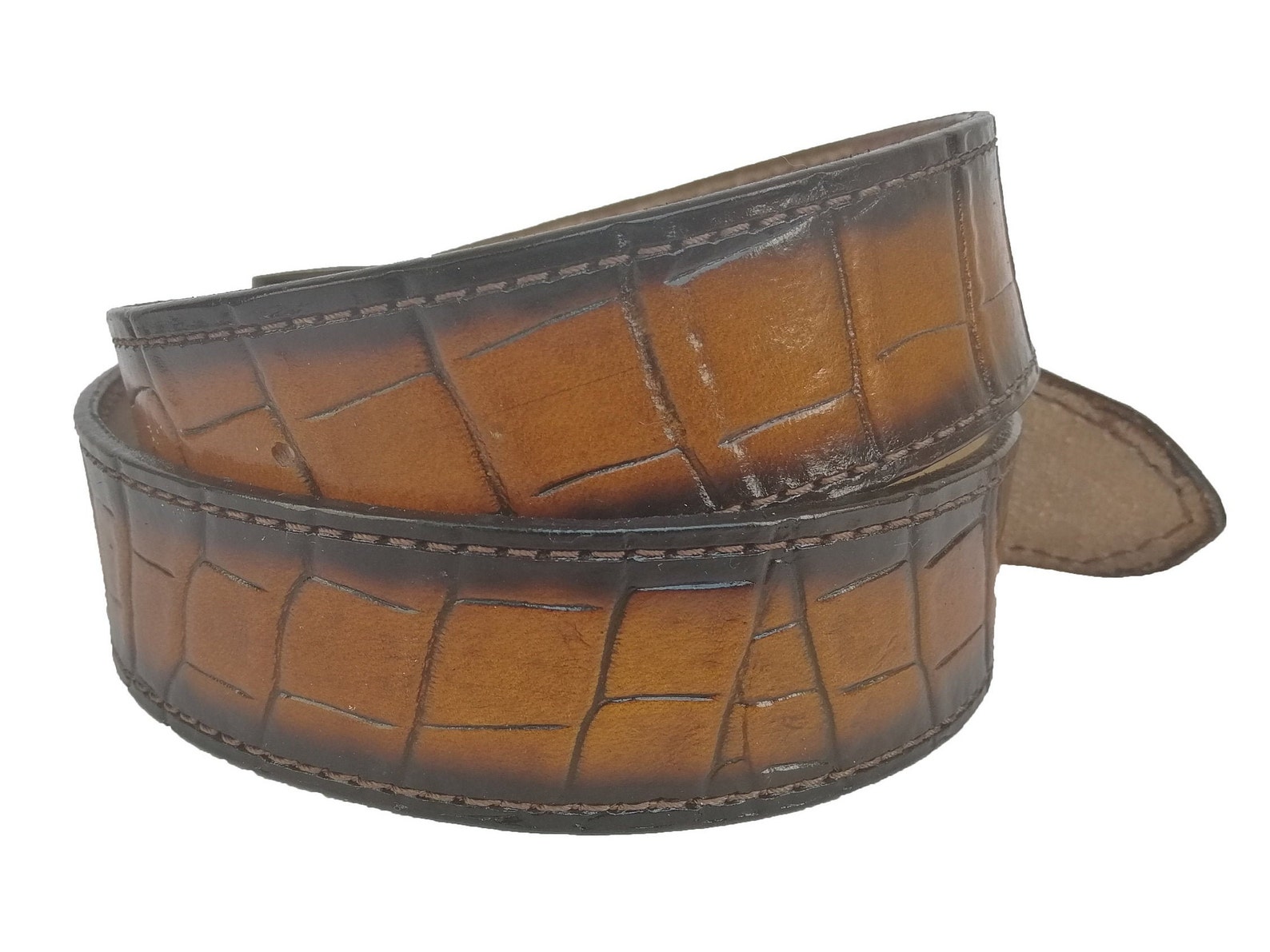 Crocodile Belt Vintage Belt Alligator Belt Leather Belt Etsy